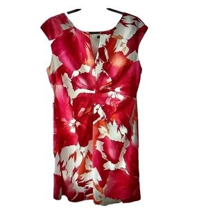 New Directions Hot Pink Floral Cocktail Dress